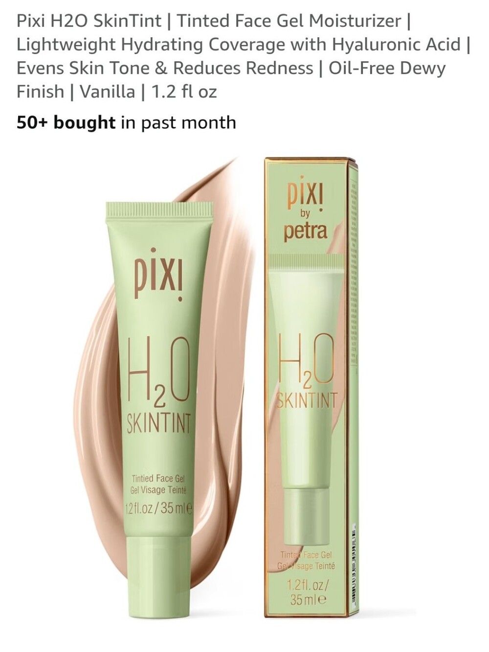 Pixi H2O SkinTint Tinted Gel Moisturizer - Light Green & Beige